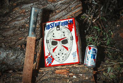 BEER MEETS FEAR: PABST BLUE RIBBON AND JASON UNIVERSE TURN A 12-PACK INTO A KILLER MASK